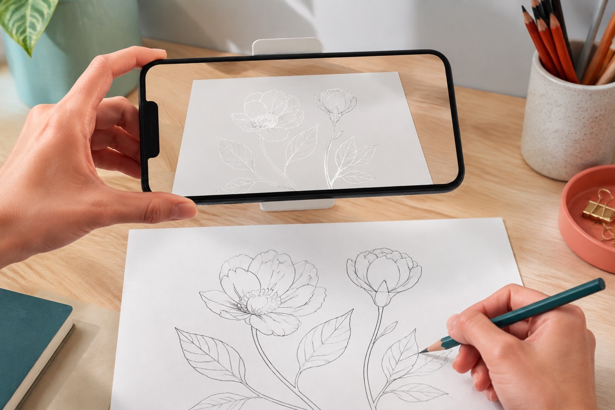 AR drawing setup drawing practice setup