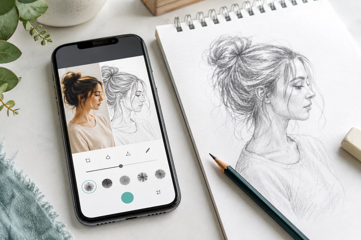photo to sketch drawing guide drawing practice setup